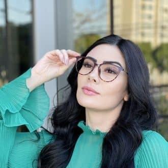 Óculos de Grau Gatinho Marsala com Tartaruga Helen