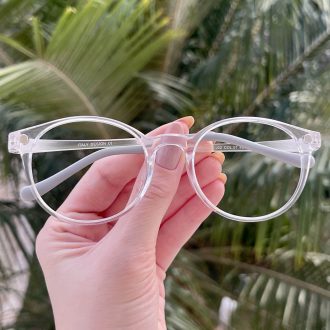 Óculos 2 em 1 Clip-On Redondo Transparente Antônia