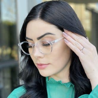 Óculos 2 em 1 Clip-On Redondo Transparente Antônia