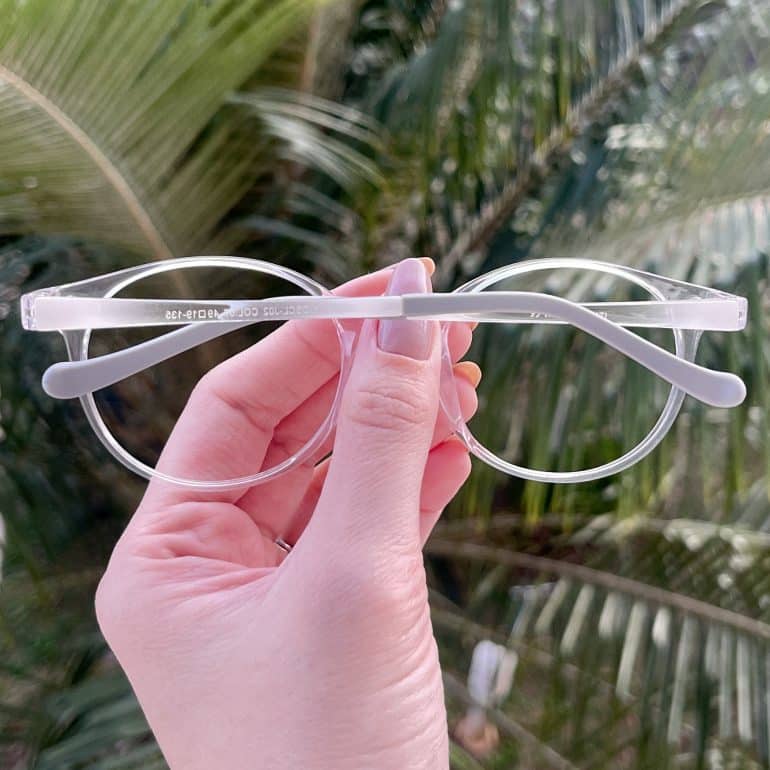 Óculos Infantil 3 em 1 Clip-On Redondo Transparente Ariel