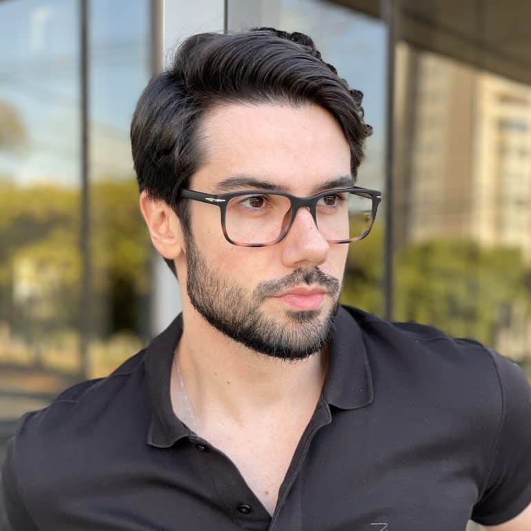 Óculos de Grau Masculino Quadrado Preto com Tartaruga Francisco