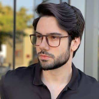 Óculos de Grau Masculino Quadrado Marrom Régis