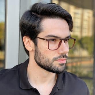 Óculos de Grau Masculino Quadrado Marrom Régis