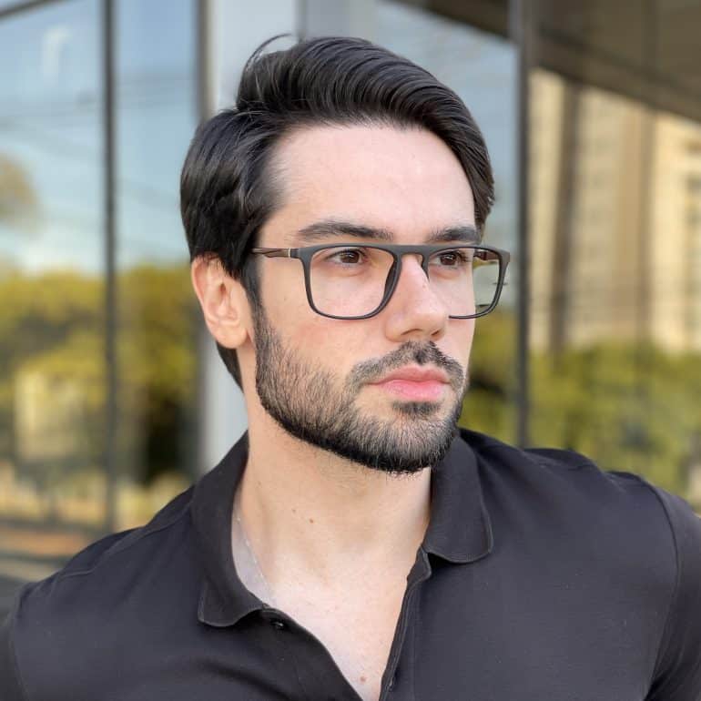 Óculos de Grau Masculino Quadrado Cinza Régis