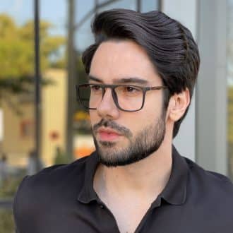 Óculos de Grau Masculino Quadrado Cinza Régis