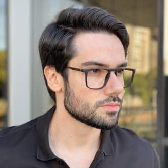 Óculos de Grau Masculino Quadrado Cinza Régis