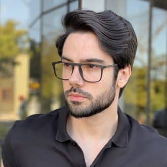 Óculos de Grau Masculino Quadrado Preto Fosco Régis