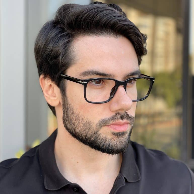 Óculos de Grau Masculino Quadrado Preto Francisco