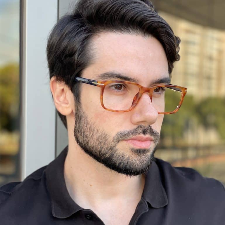 Óculos de Grau Masculino Quadrado Rajado Francisco
