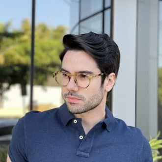 Óculos de Grau Masculino Redondo Tartaruga com Caramelo Dudu