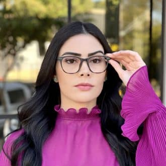 Óculos de Grau Quadrado Feminino Preto com Tarta Lily