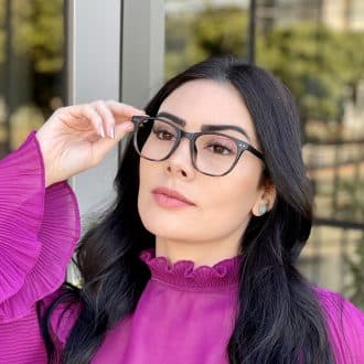 Óculos de Grau Quadrado Feminino Preto com Tarta Lily