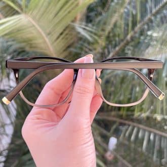 Óculos de Grau Quadrado Feminino Preto com Tarta Lily