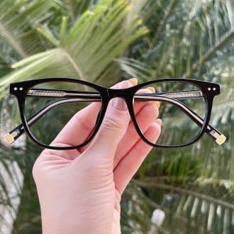Óculos de Grau Quadrado Feminino Preto Lily