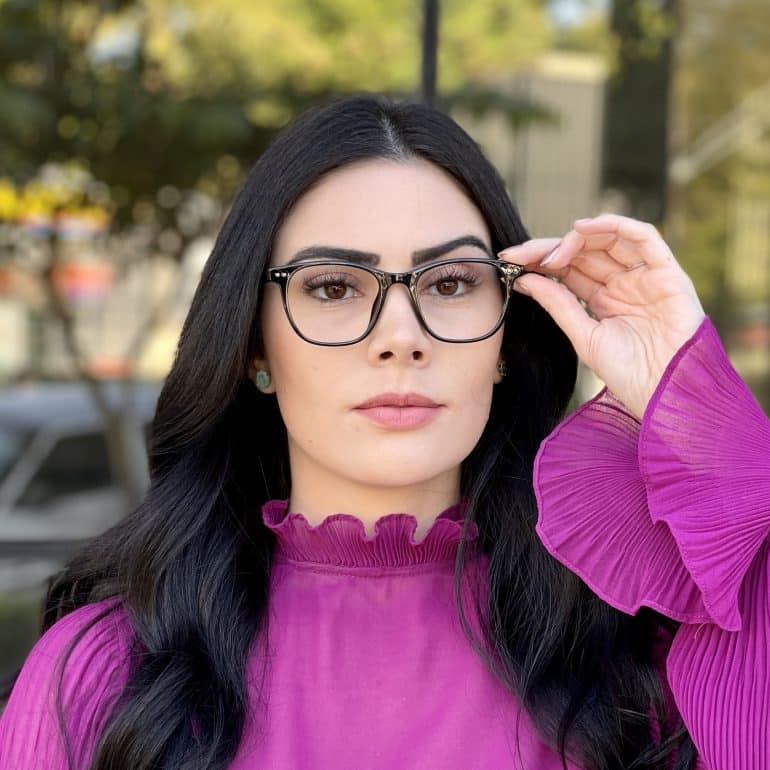 Óculos de Grau Quadrado Feminino Preto Lily
