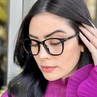 Óculos de Grau Quadrado Feminino Preto Lily