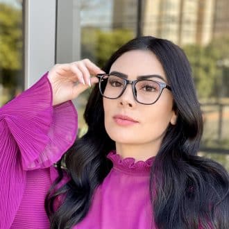Óculos de Grau Quadrado Feminino Preto Lily