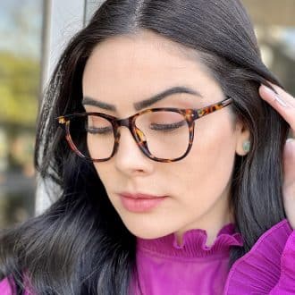 Óculos de Grau Quadrado Feminino Tartaruga Lily