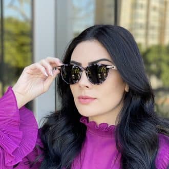 Óculos de Sol Gatinho Tartaruga com Rosa Anitta