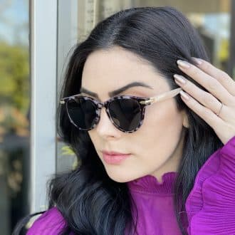 Óculos de Sol Gatinho Tartaruga com Rosa Anitta