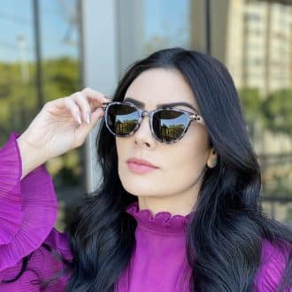 Óculos de Sol Gatinho Tartaruga com Rosa Anitta