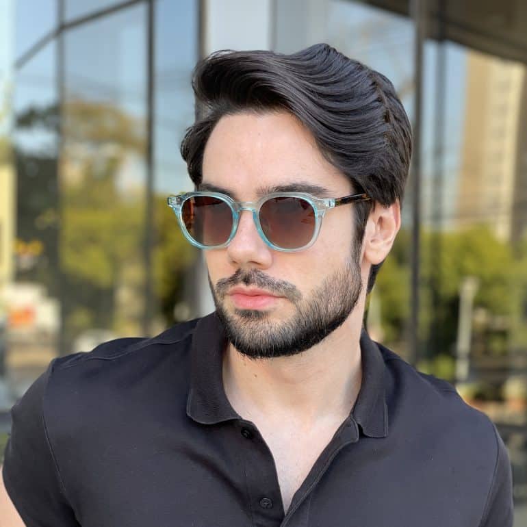 Óculos de Sol Masculino Quadrado Azul Álvaro