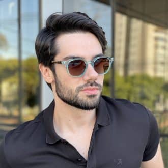 Óculos de Sol Masculino Quadrado Azul Álvaro