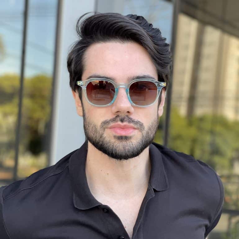 Óculos de Sol Masculino Quadrado Azul Álvaro