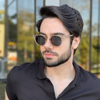 Óculos de Sol Masculino Quadrado Champanhe Álvaro