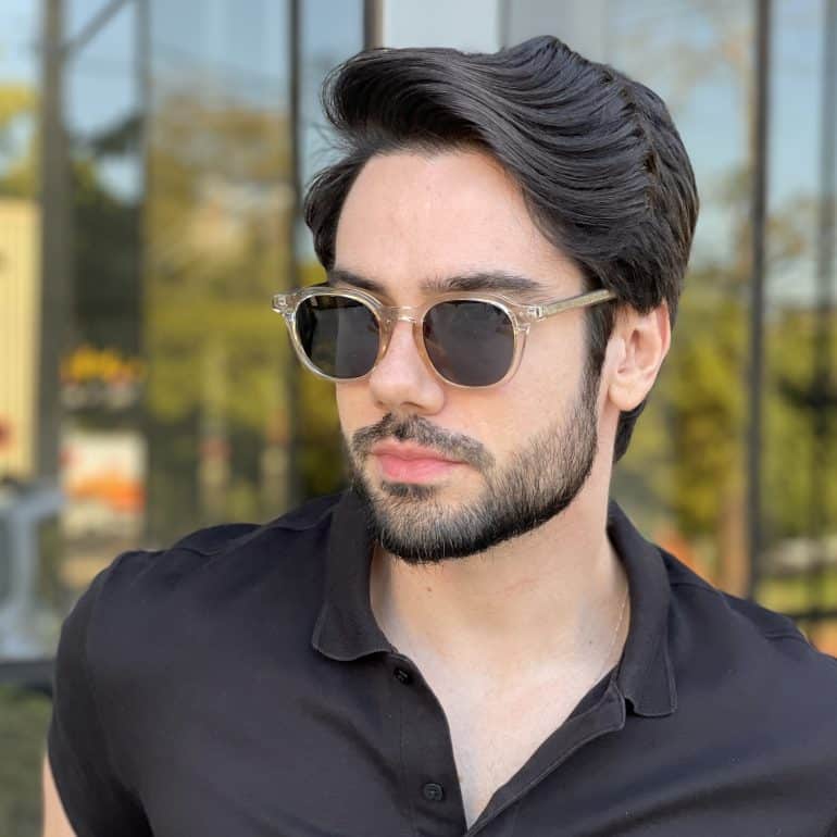 Óculos de Sol Masculino Quadrado Champanhe Álvaro