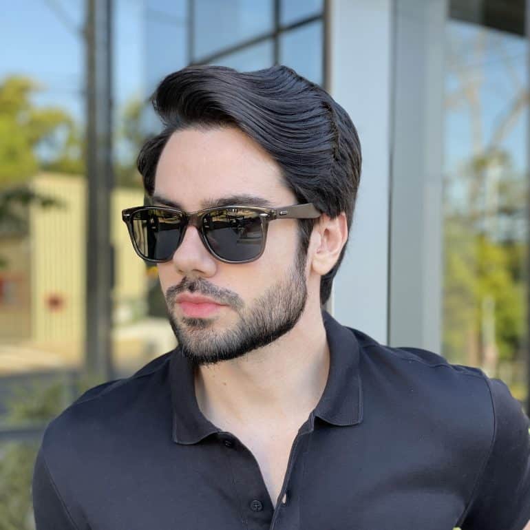 safine com br oculos de sol masculino quadrado cinza transparente inacio