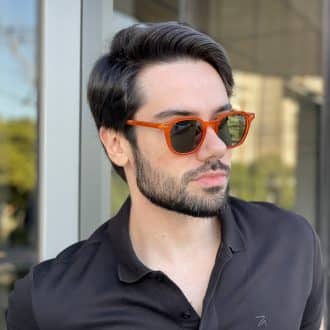Óculos de Sol Masculino Quadrado Laranja Álvaro