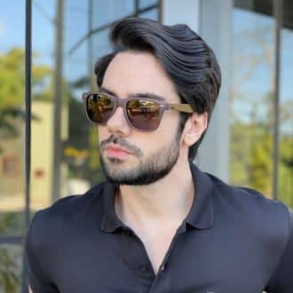 safine com br oculos de sol masculino quadrado marrom fosco inacio 3