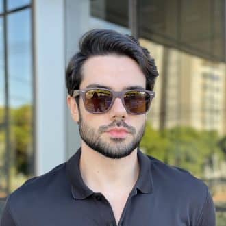 safine com br oculos de sol masculino quadrado marrom fosco inacio