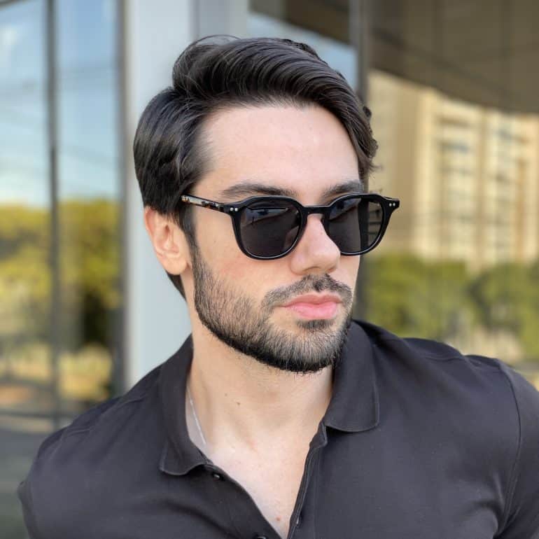 Óculos de Sol Masculino Quadrado Preto Álvaro