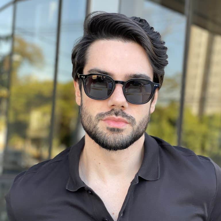 Óculos de Sol Masculino Quadrado Preto Álvaro