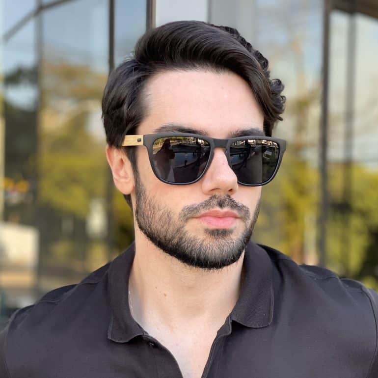 Óculos de Sol Masculino Quadrado Preto Teodoro