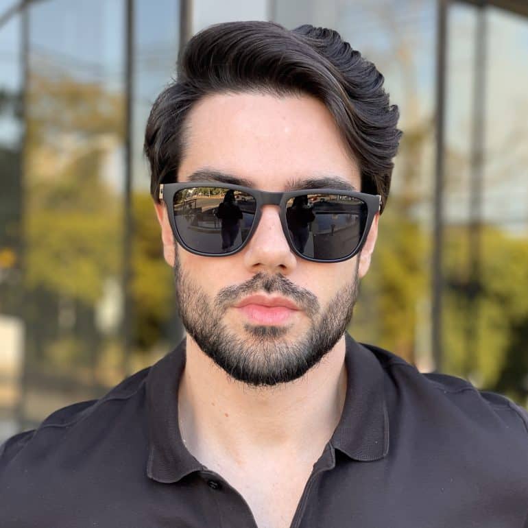 Óculos de Sol Masculino Quadrado Preto Teodoro
