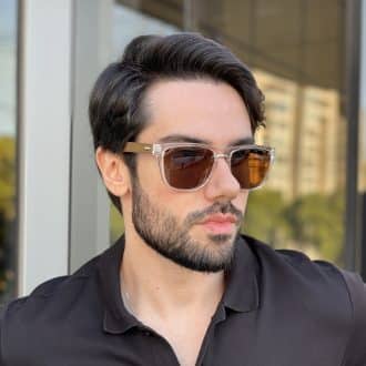 Óculos de Sol Masculino Quadrado Transparente Teodoro
