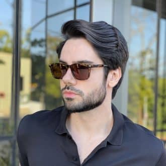 Óculos de Sol Masculino Retangular Tartaruga Elvis