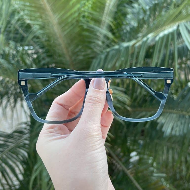 Óculos 2 em 1 Clip-On em Acetato Quadrado Verde Karen