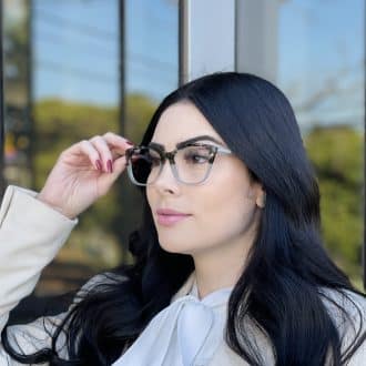 Óculos 2 em 1 Clip-On Gatinho em Acetato Azul com Tartaruga Barbara