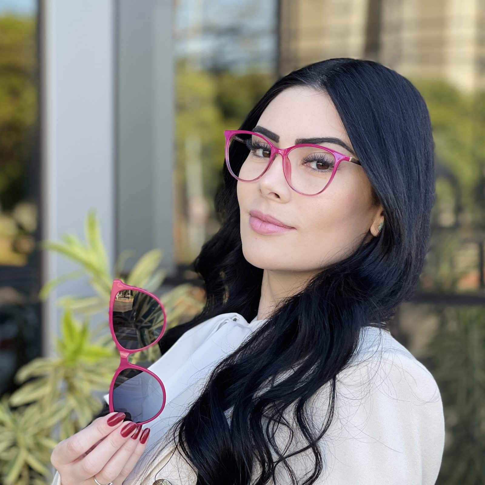 Óculos 2 em 1 Clip-On Gatinho Pink Ariana Óculos 2 em 1 Clip-On Gatinho Pink Ariana