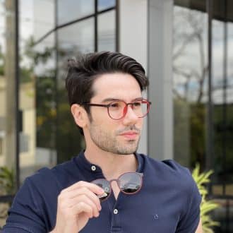 safine com br oculos 2 em 1 clip on masculino redondo preto com vermelho joaquim 1