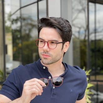 safine com br oculos 2 em 1 clip on masculino redondo preto com vermelho joaquim 2