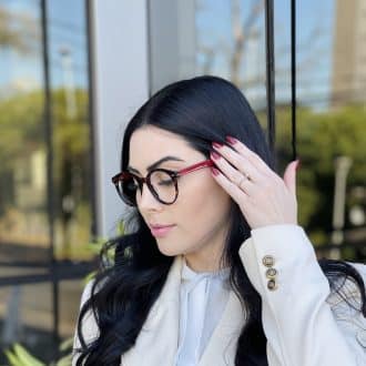 Óculos 2 em 1 Clip-On Redondo em Acetato Tartaruga com Marsala Julia