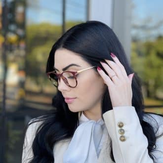 Óculos Clip On 3 em 1 Redondo Marsala com Tartaruga Elis