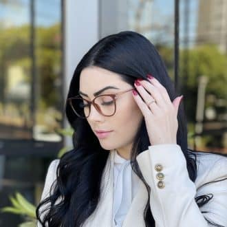 Óculos de Grau Gatinho Marrom Transparente Helen