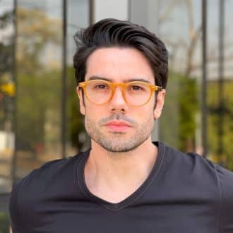 Óculos de Grau Masculino Redondo Caramelo Elias