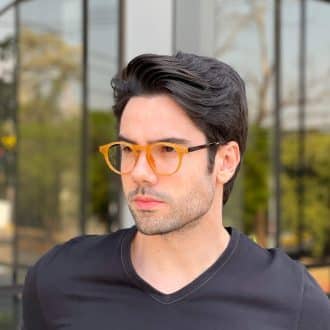 Óculos de Grau Masculino Redondo Caramelo Elias 2